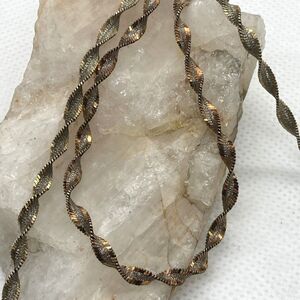 Vintage IBB Italy‎ Two Tone Twisted Bracelet Necklace Set Sterling 925 Silver 8g